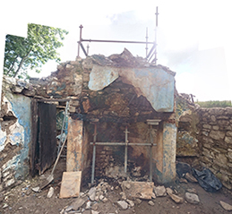 chimney breast with chimney demolished